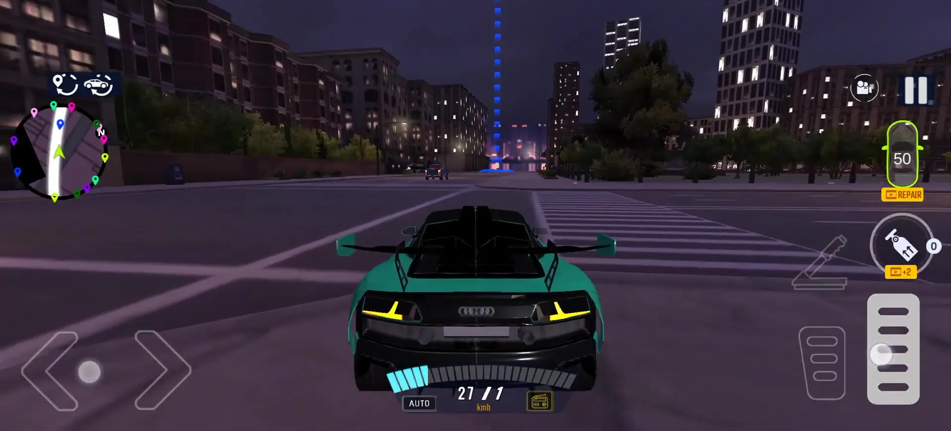 Driving through the open-world city